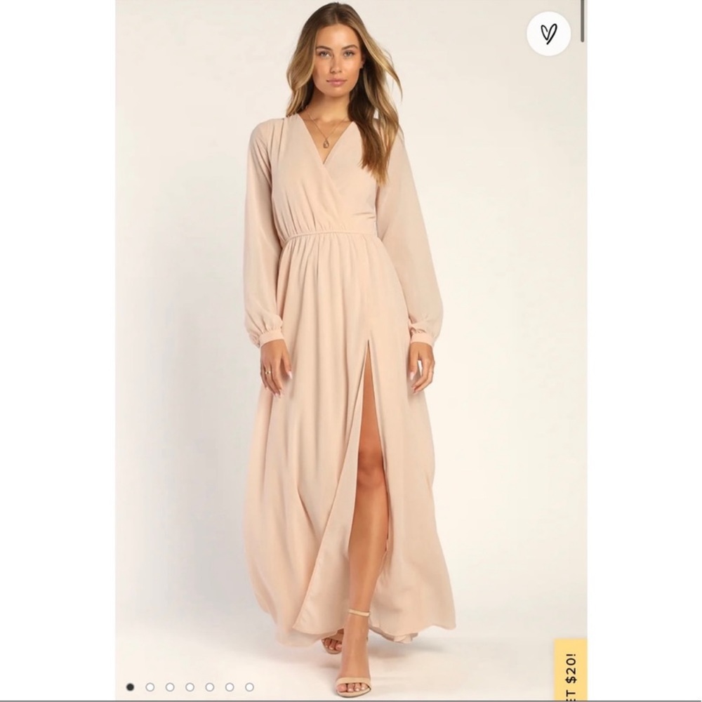Lulus pale pink maxi dress with side slit